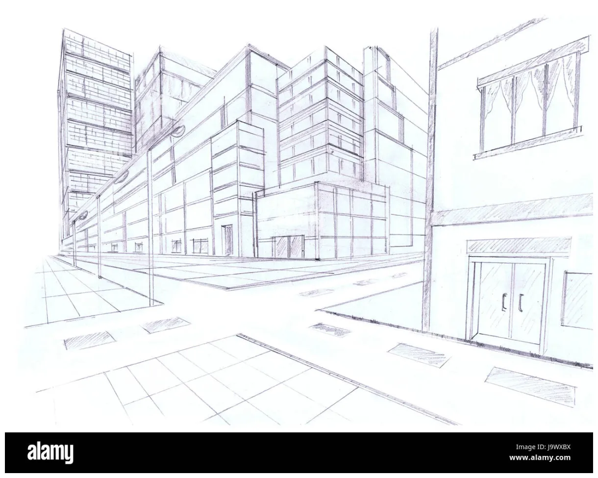 Two point perspective high resolution graphy and s alamy