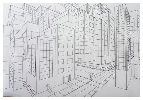 My high school art room art 1 perspective city printable coloring page