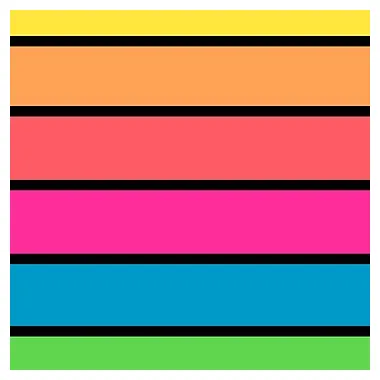 "retro 1980s neon color palette, 80s colors stripes, summer colors