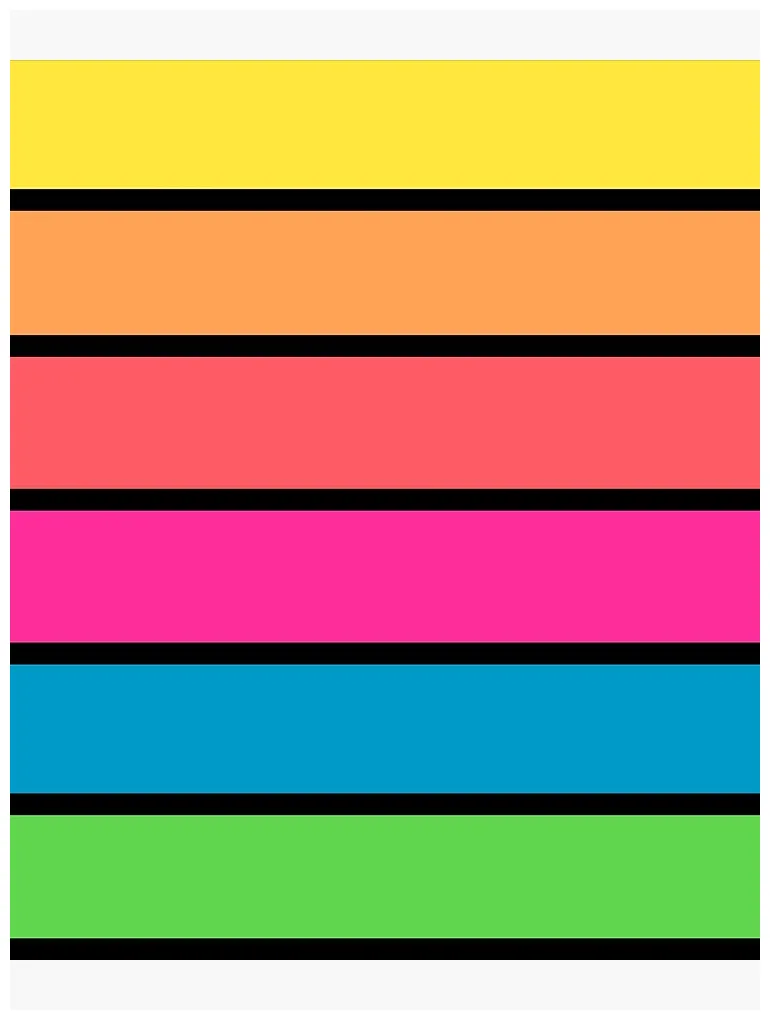 "retro 1980s neon color palette, 80s colors stripes, summer colors