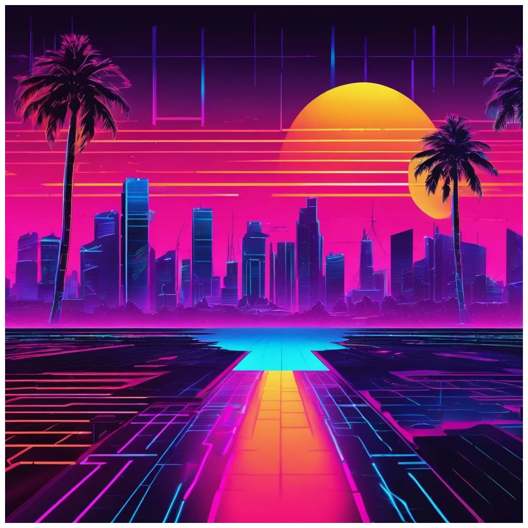 How to make retro 1980s neon colors and synthwave style-style videos printable coloring page