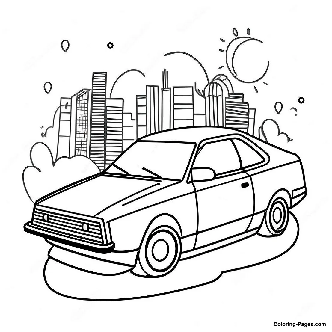 Retro 80s neon coloring page coloring-pages