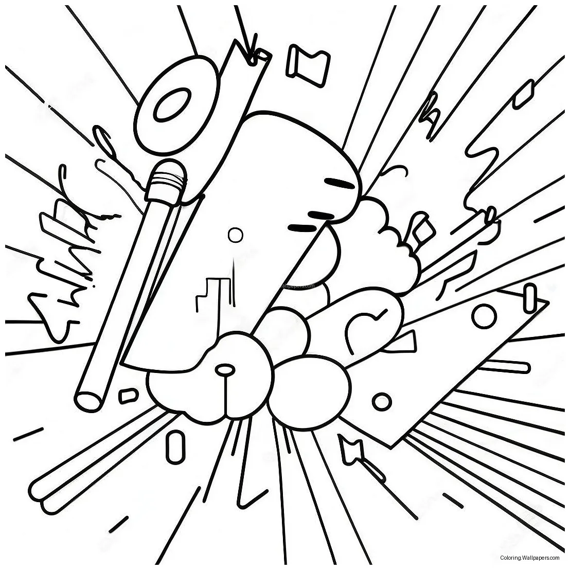 80s neon lights coloring page 3001-2381 printable coloring page