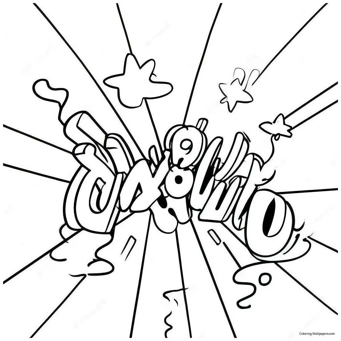 80s neon lights coloring page 3001-2383