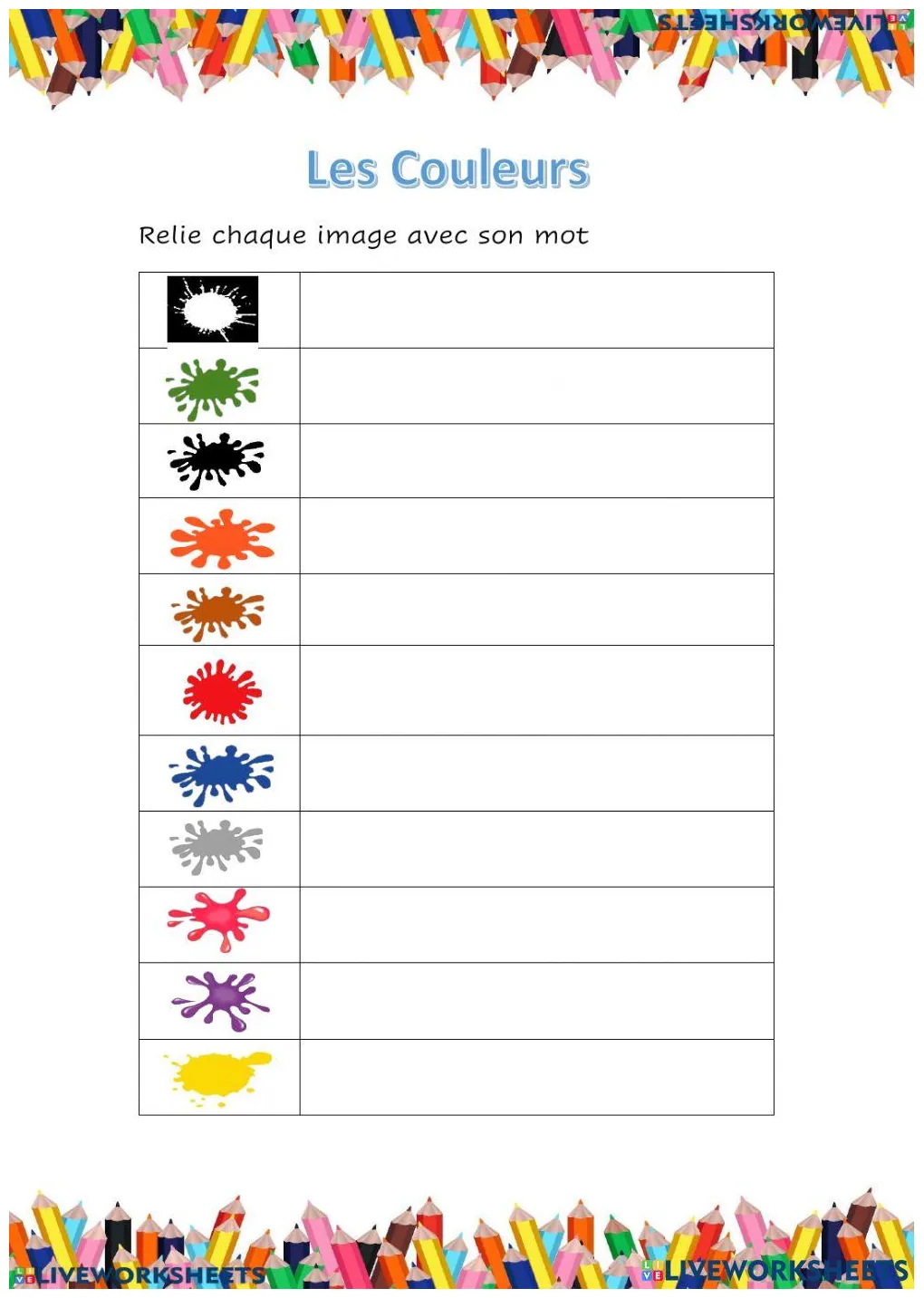 Les couleurs activity for 1º es live worksheets