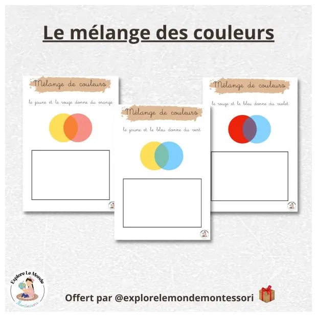 Le mélange des couleurs explore le monde montessori