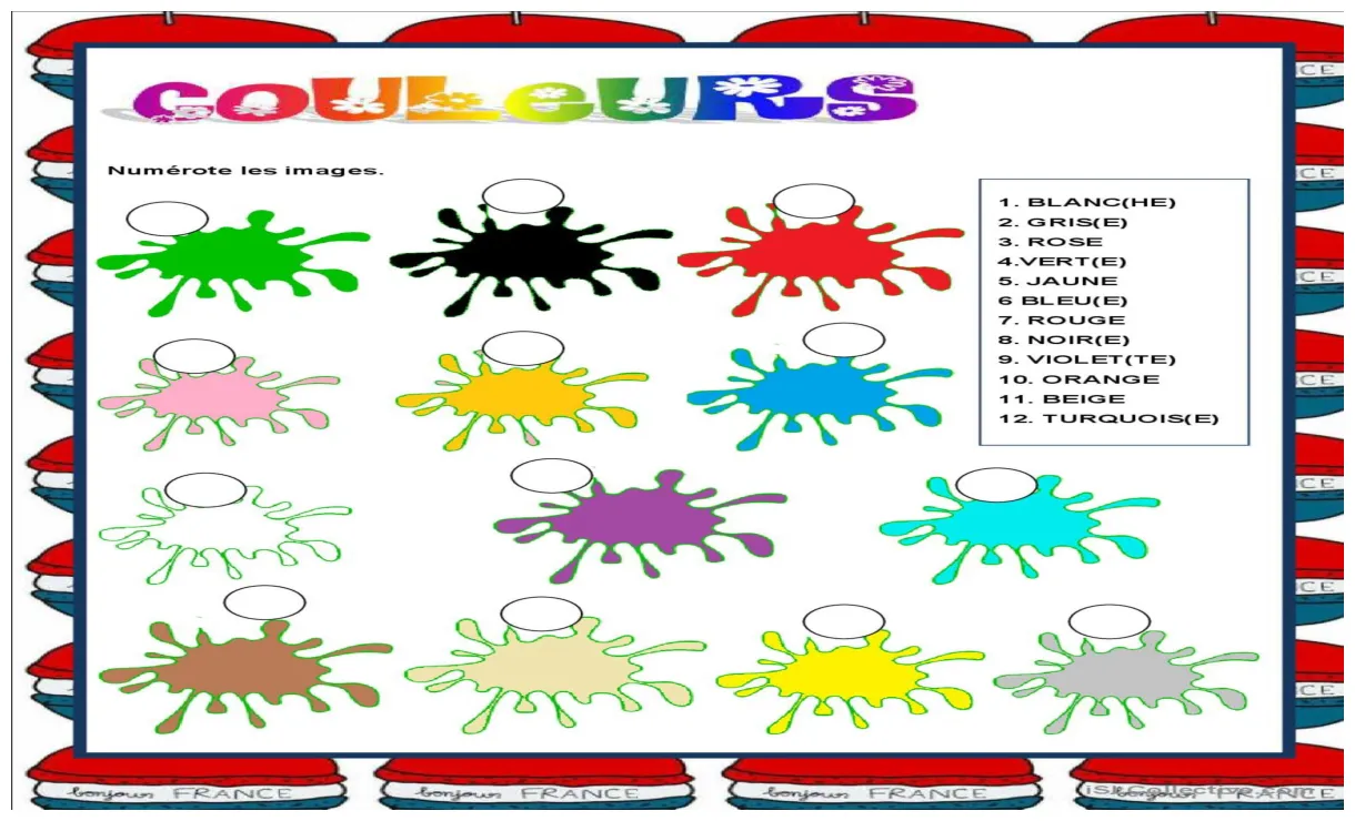 Bonjour france couleurs compréhens… français fle fiches pedagogiques