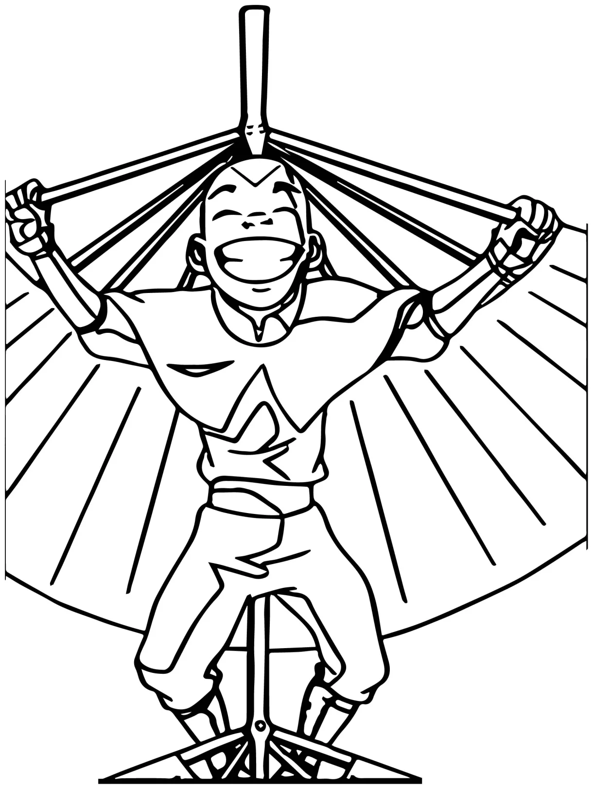Aang gliding merrily avatar aang coloring page wecoloringpage
