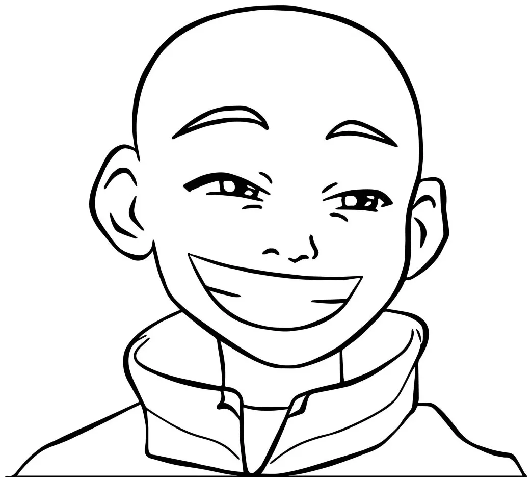 Aang smile avatar wecoloringpage