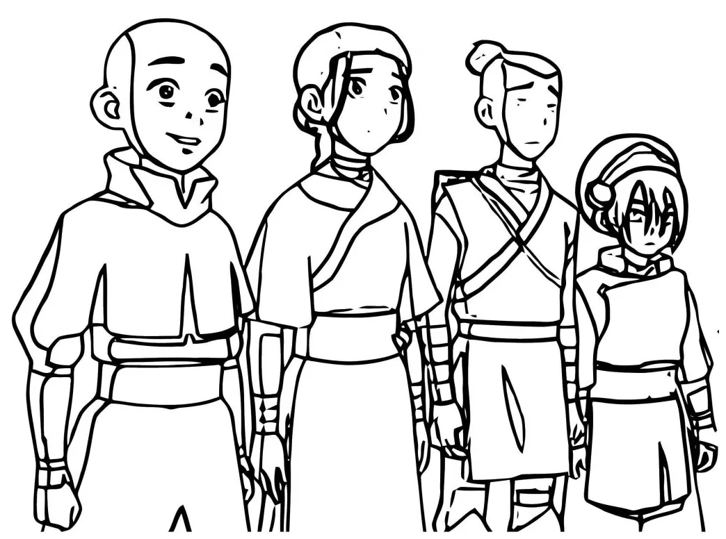Aang gang avatar wecoloringpage