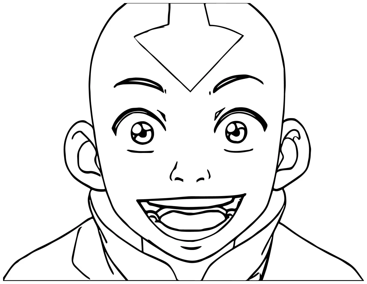 Aang avatar aang face coloring page wecoloringpage