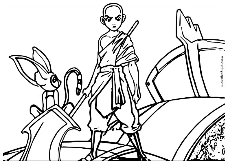 Aang determined avatar wecoloringpage