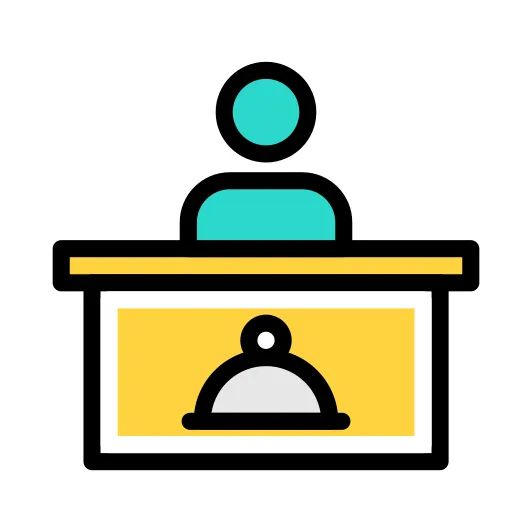 Receptionist Vector Stall Lineal Color icon