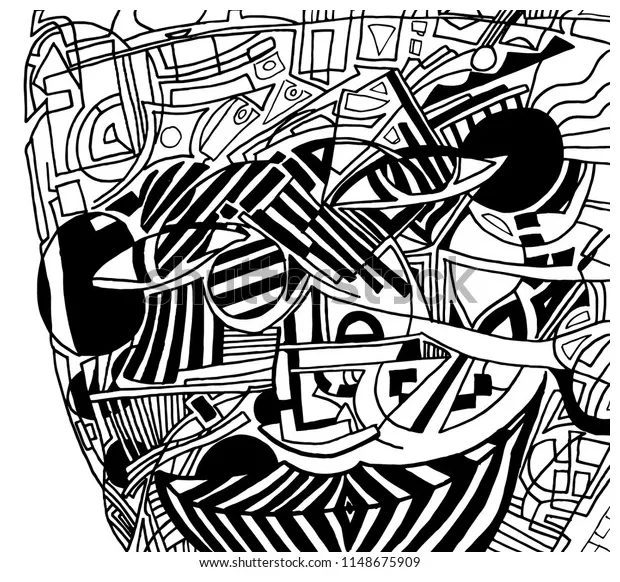 Abstract face coloring page stock vector