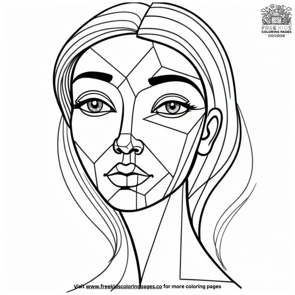 Abstract faces coloring pages