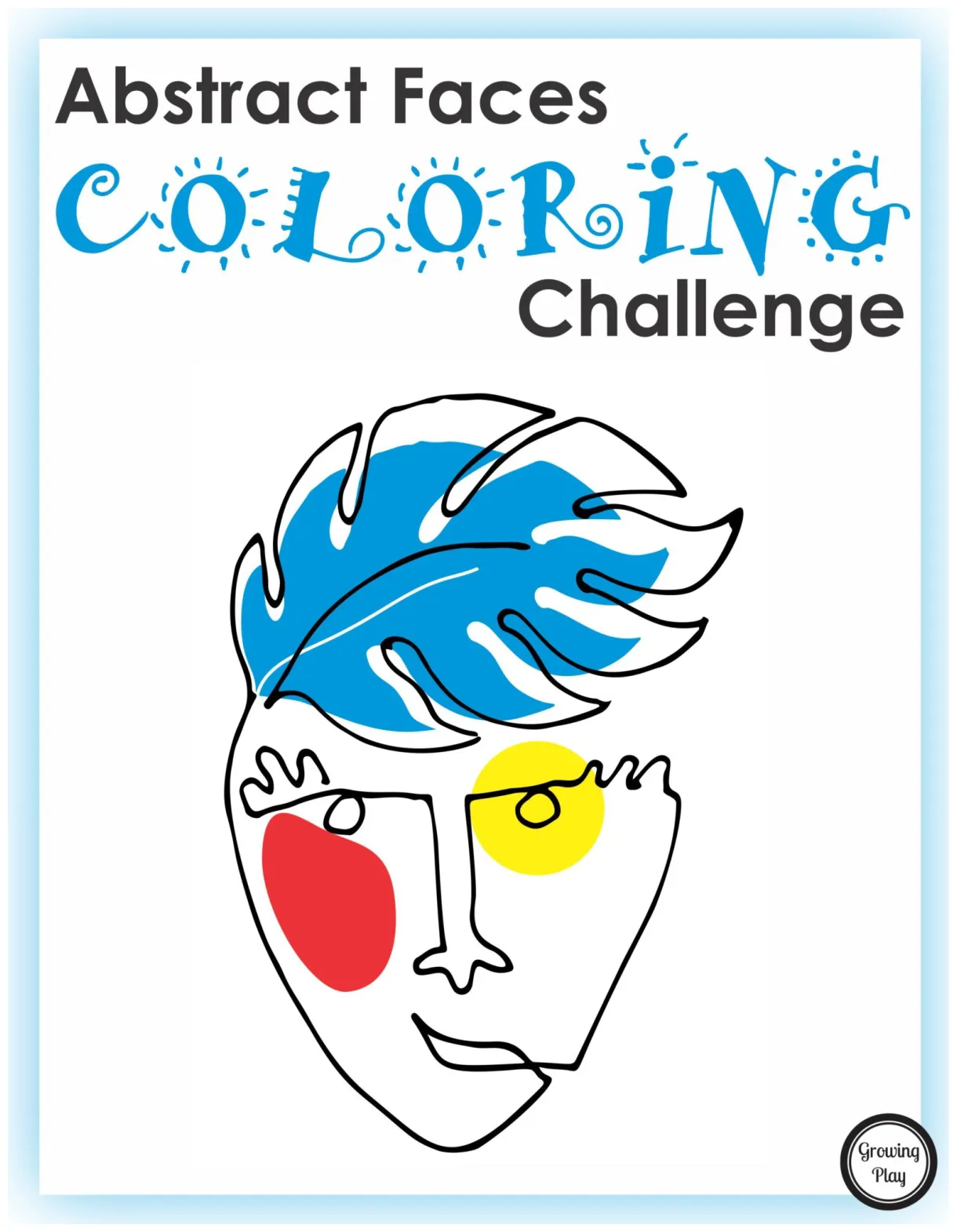 Abstract faces coloring challenge growing play