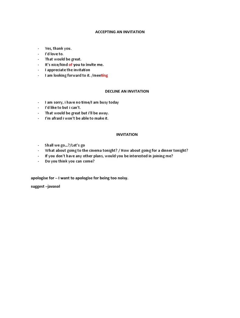 Accepting an invitation pdf