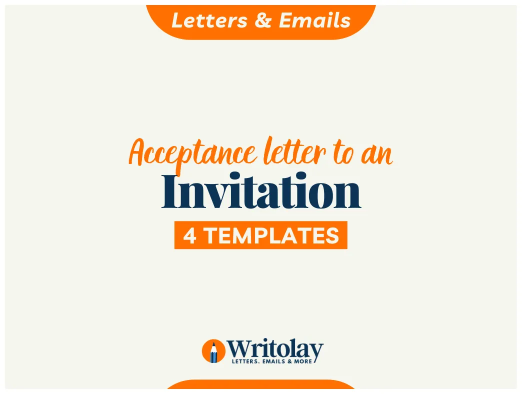 Invitation acceptance letter 4 templates writolay