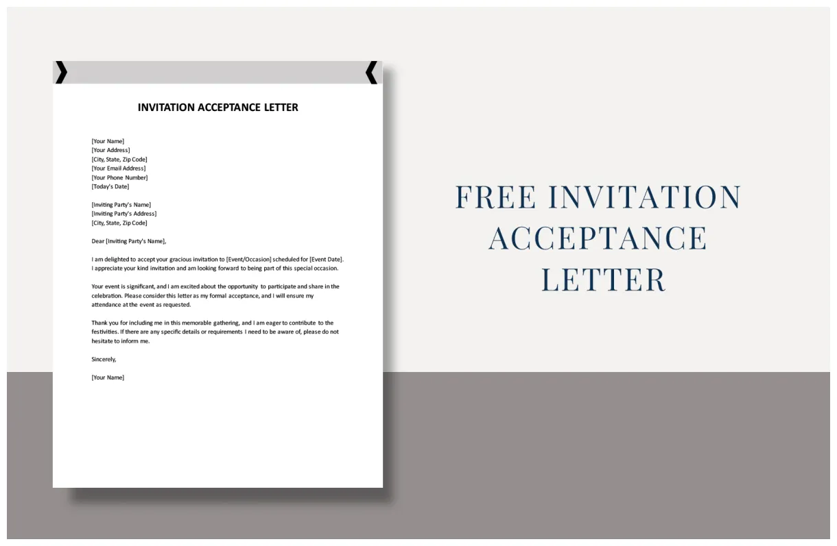 Quotation invitation letter in word, google docs download template