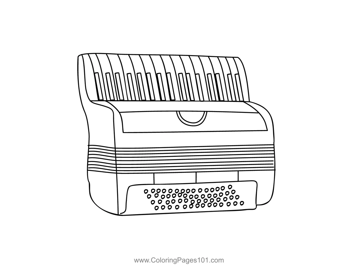 Accordion 3 coloring page for kids free accordion printable coloring
