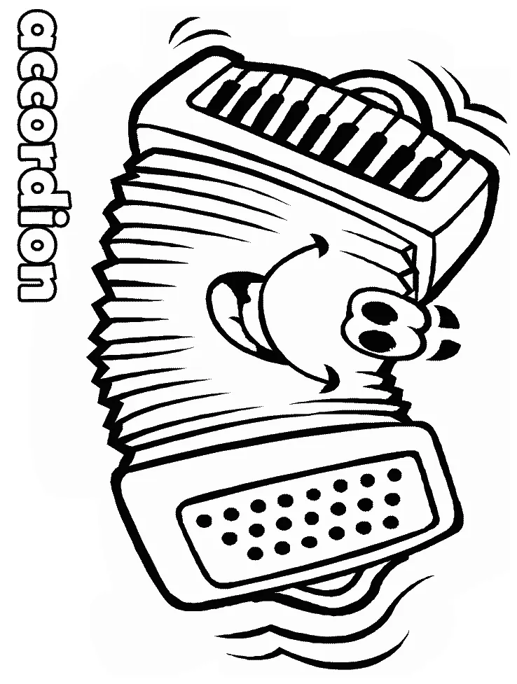 Accordion Face Music Coloring Pages & coloring book.