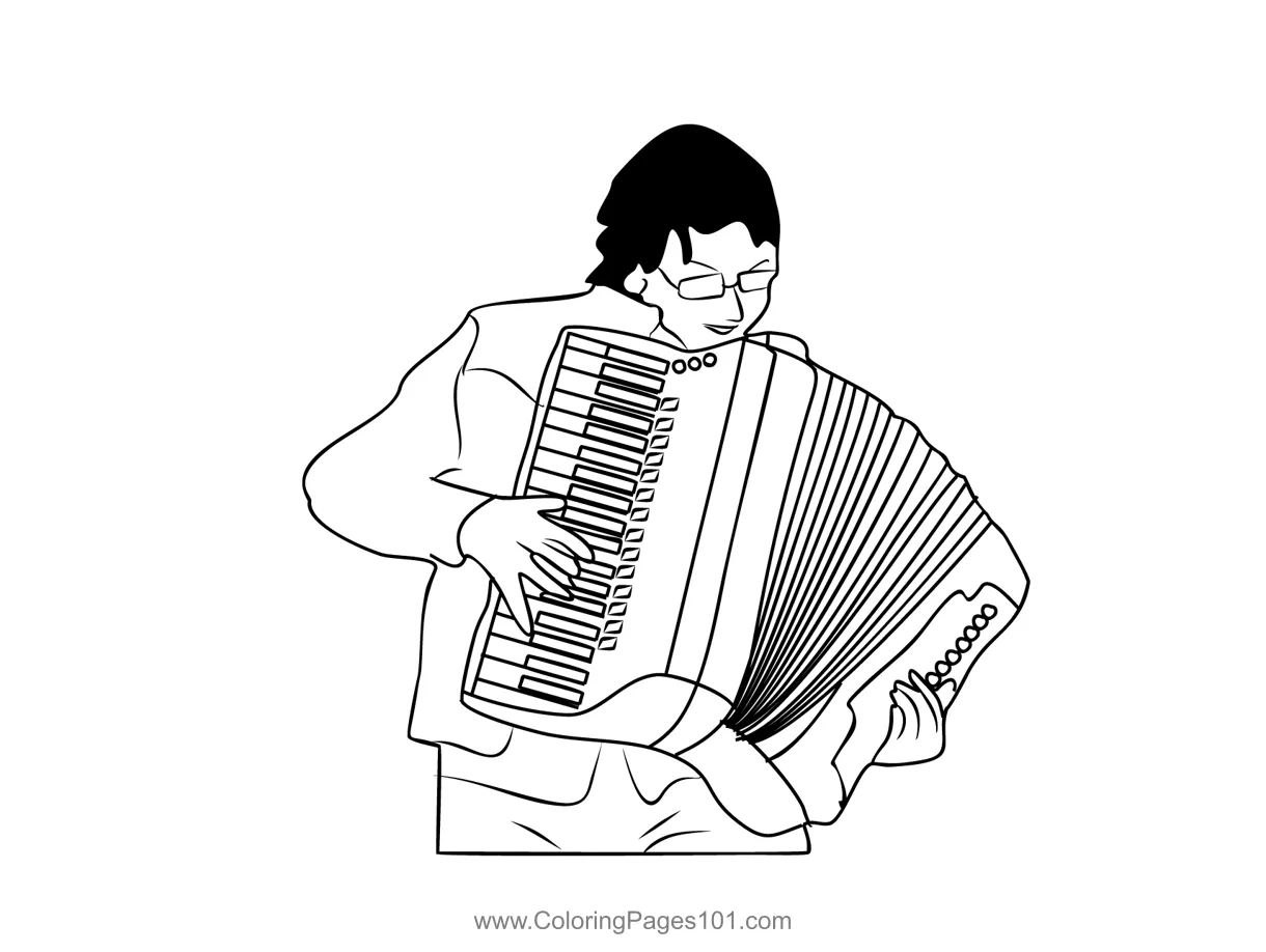 Man playing for kids free accordion printable