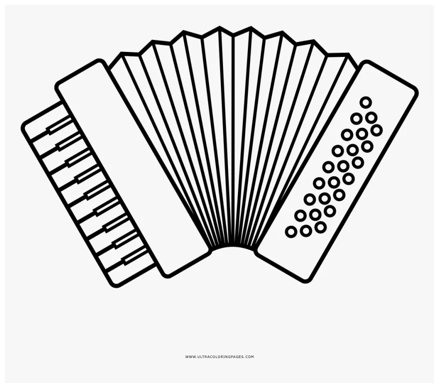 Accordion Coloring Page - Accordion, HD Png Download , Transparent Png