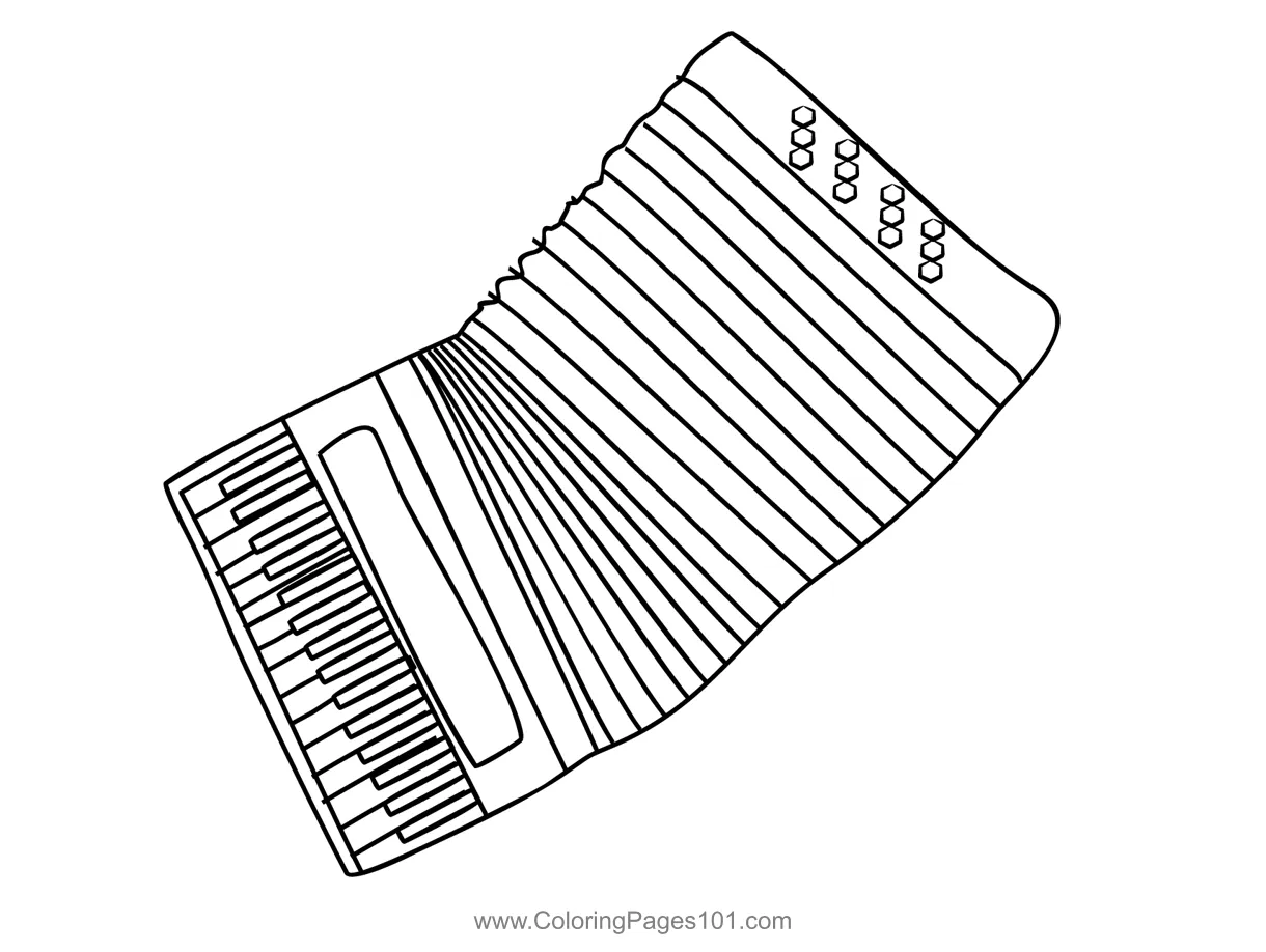 Stretch Accordion Coloring Page for Kids - Free Accordion Printable