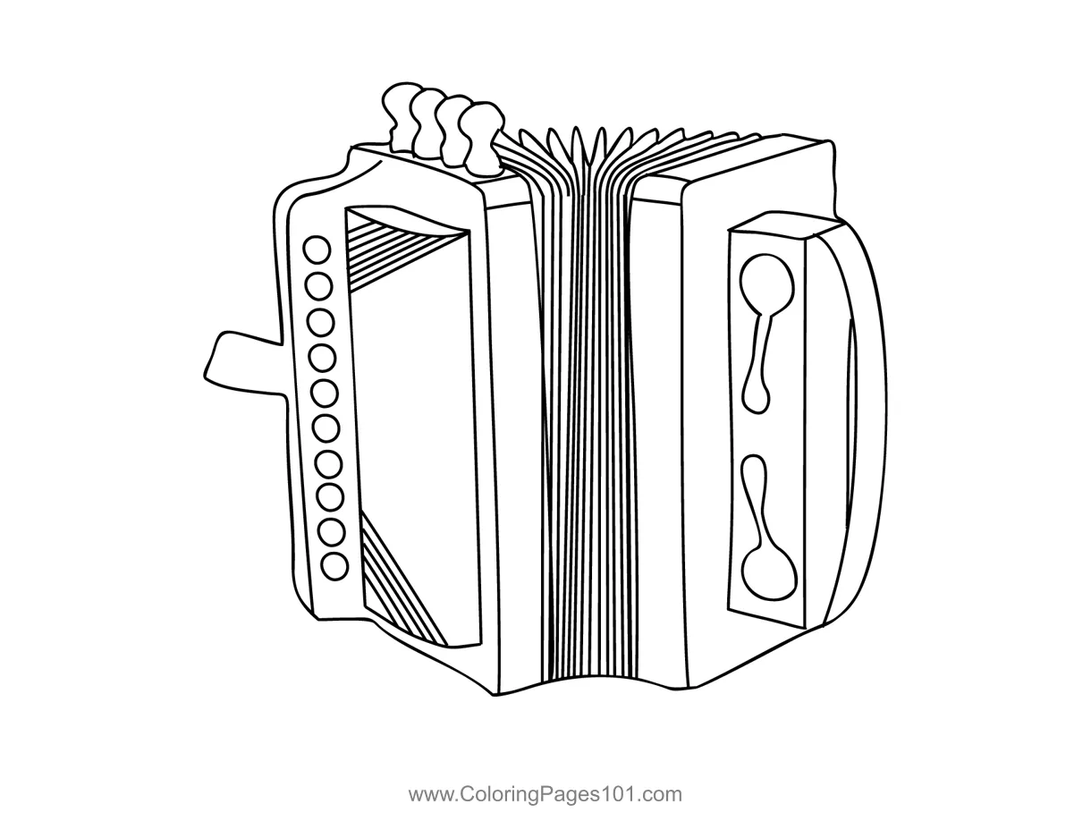 Bayan Accordion Coloring Page for Kids - Free Accordion Printable