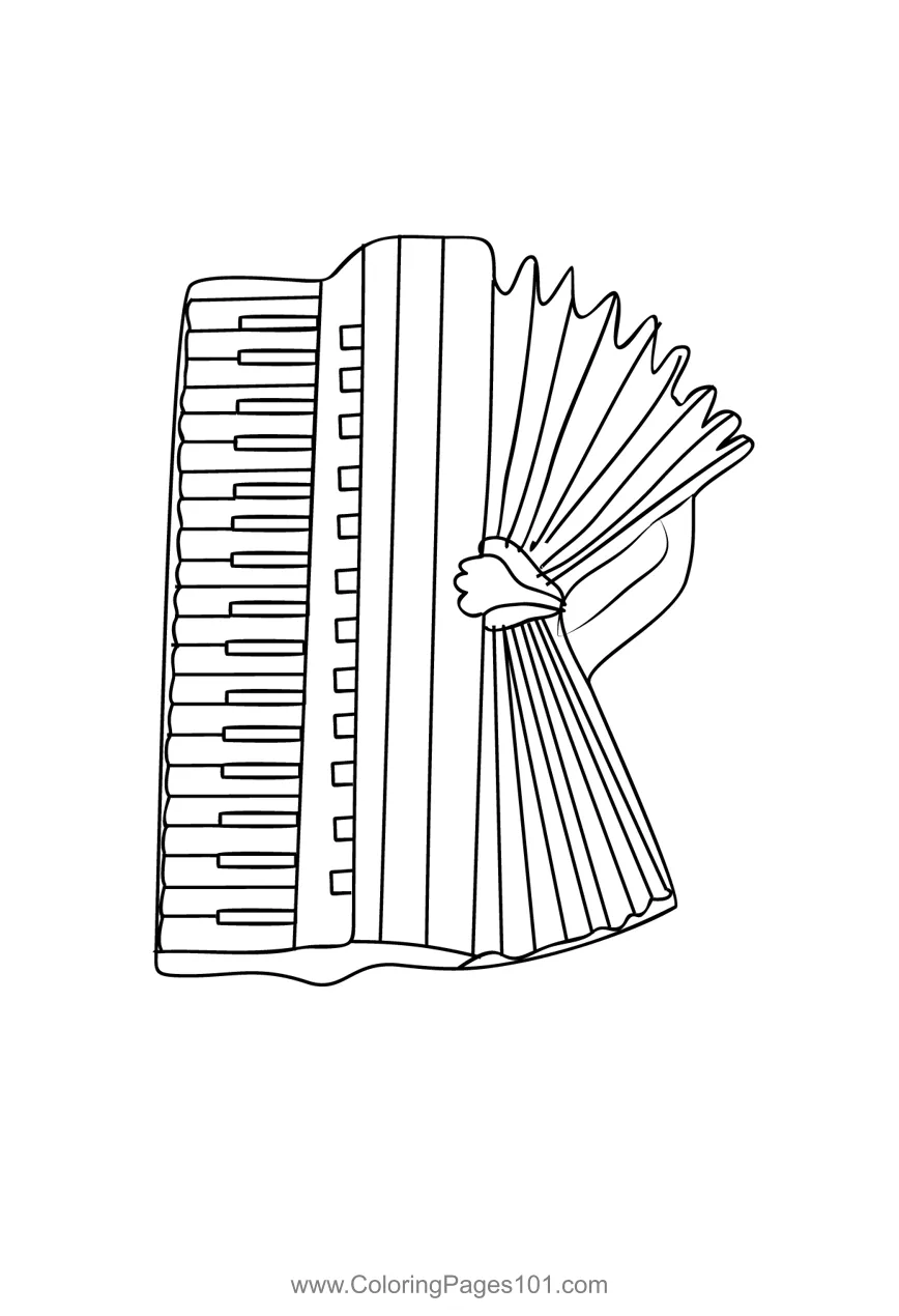 Accordion from up coloring page for kids free accordion printable