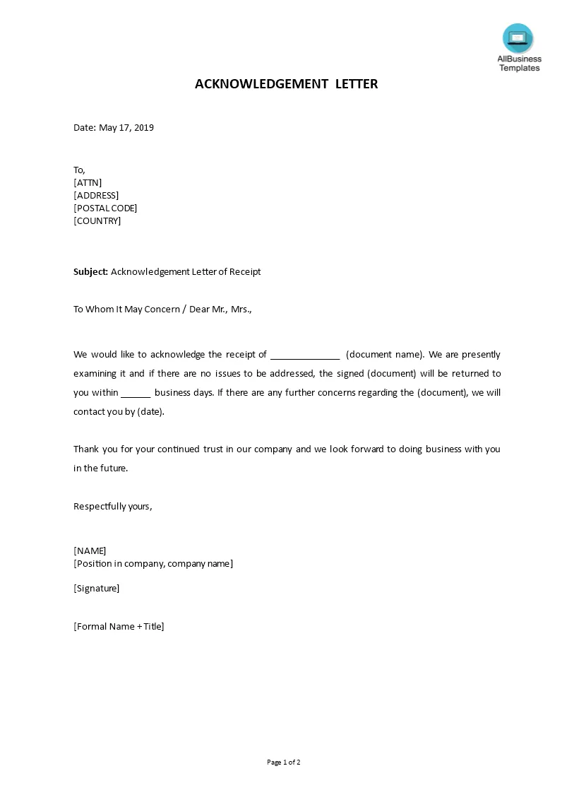 Sample of receipt templates at