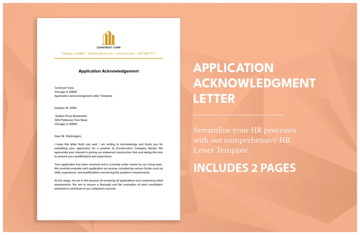 Application template in word, google docs