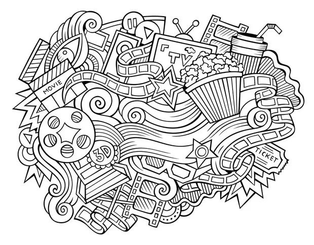 64 action stories coloring page s, s, 3d objects