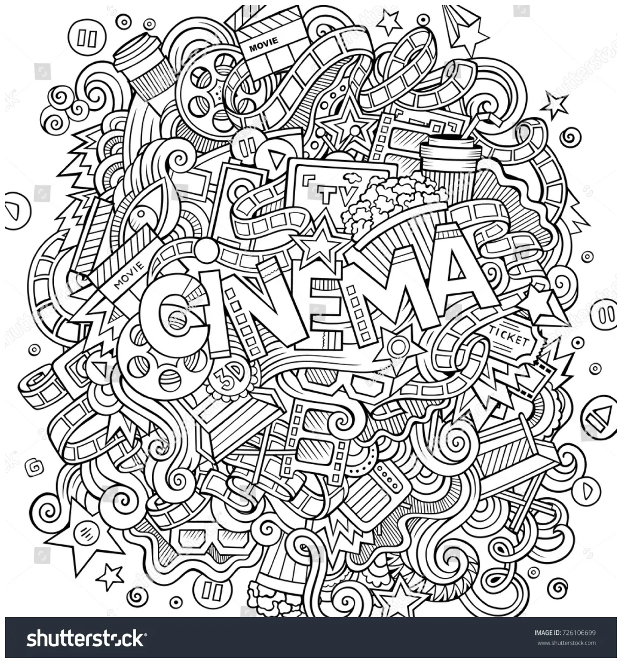 64 action stories coloring page s, s, 3d objects