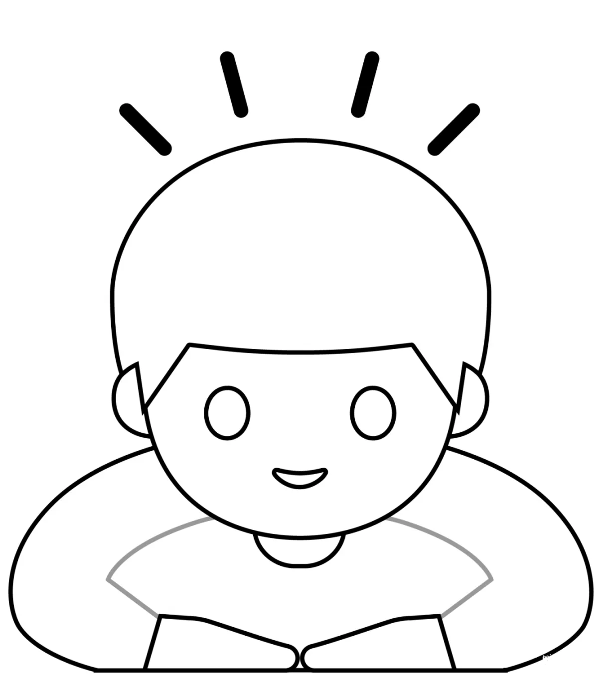 Person Bowing Emoji coloring page - ColouringPages
