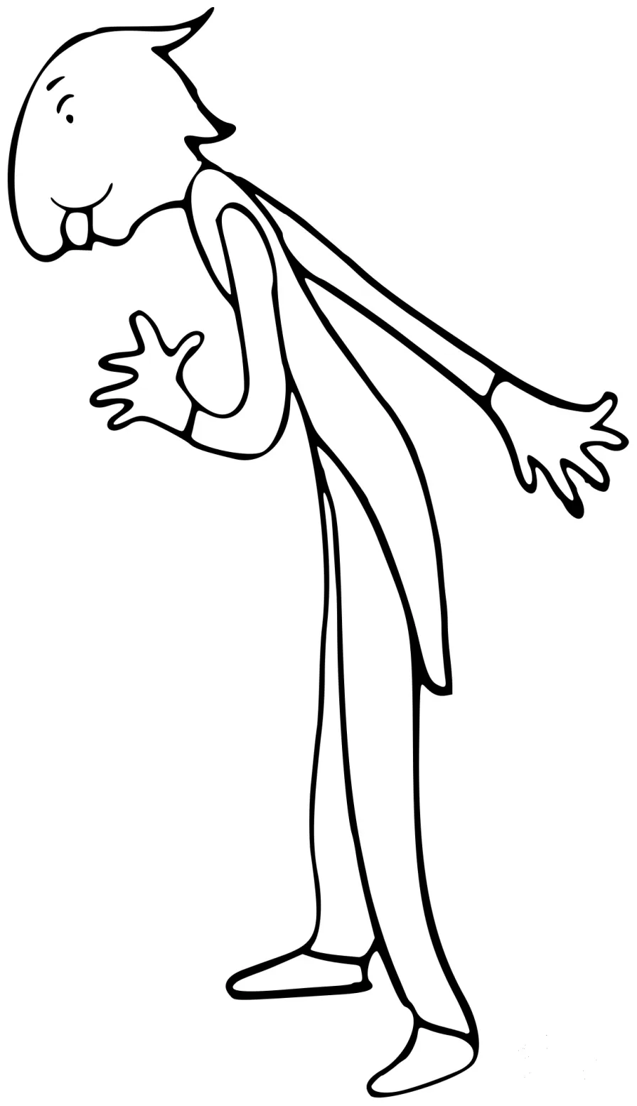 Vintage Comic Character - Bowing Man coloring page - ColouringPages
