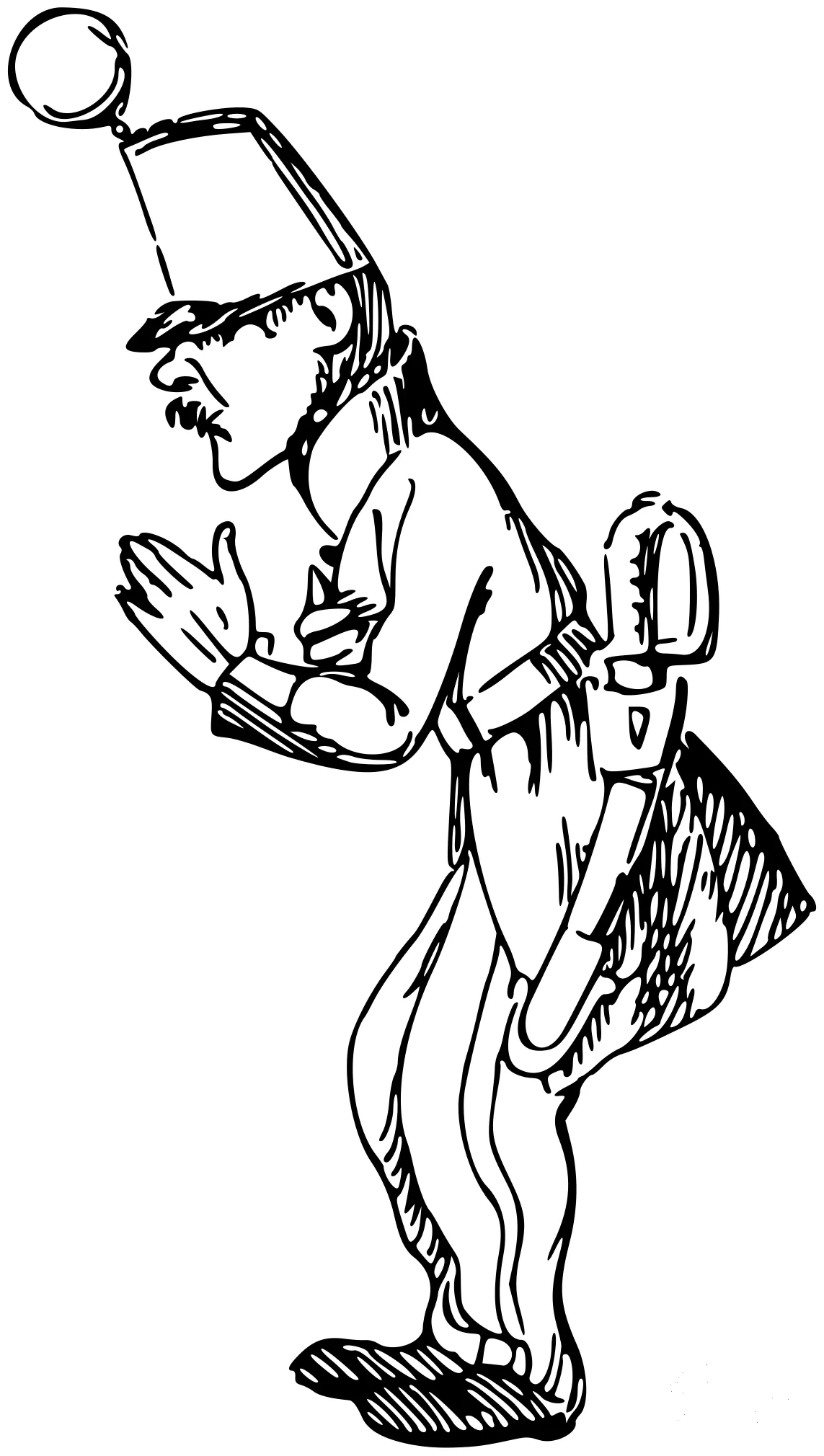 Vintage Comic Character - Bowing Officer coloring page - ColouringPages