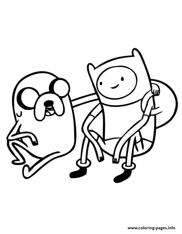 Adventure time with finn and jake coloring page printable