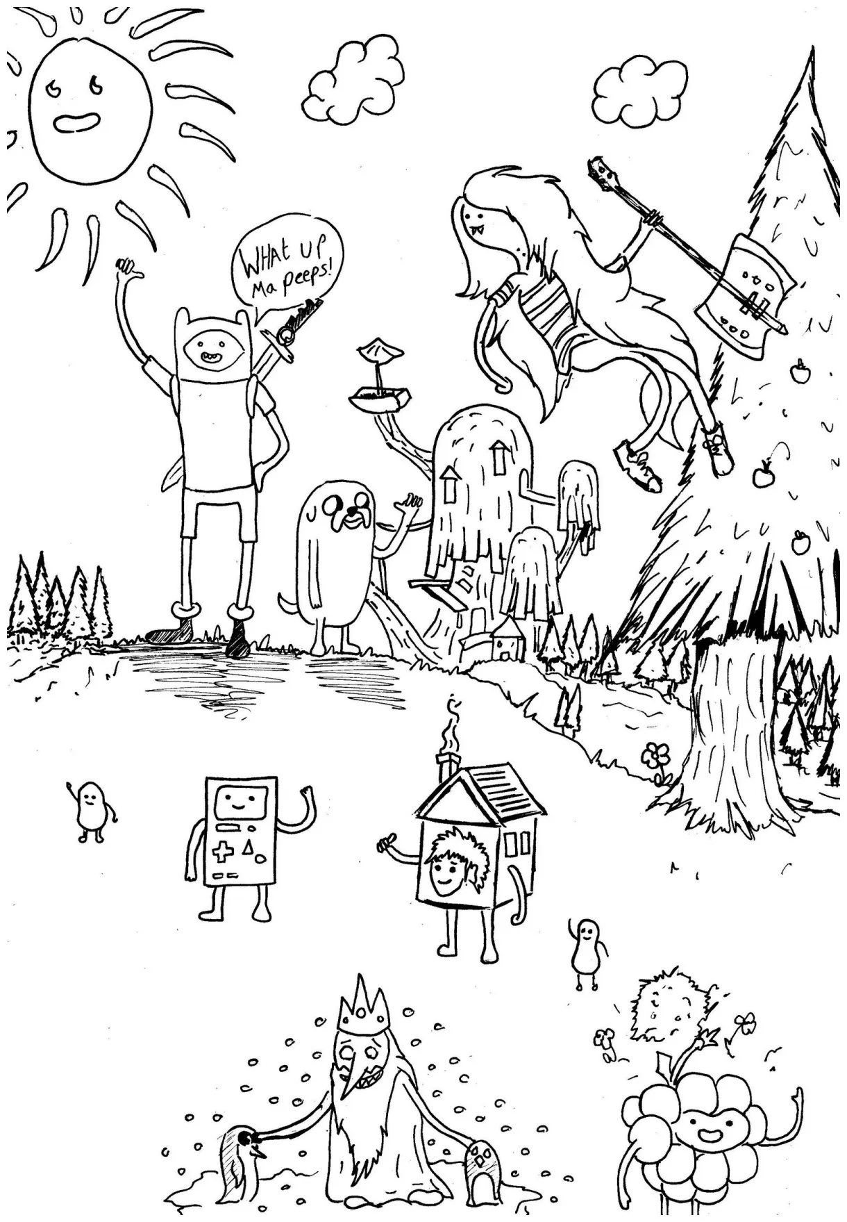 Adventure time with finn and jake coloring pages coloring pages