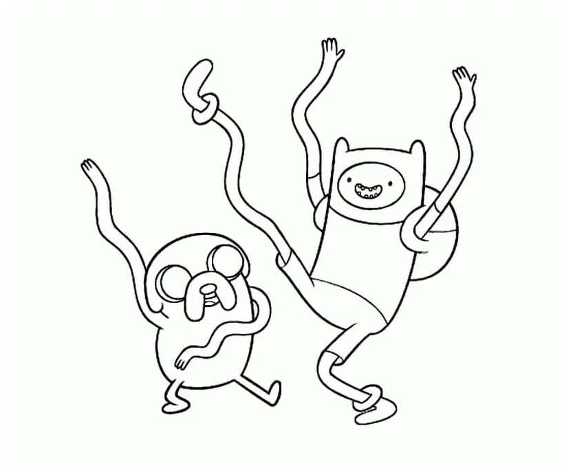 Finn and jake adventure time coloring pages