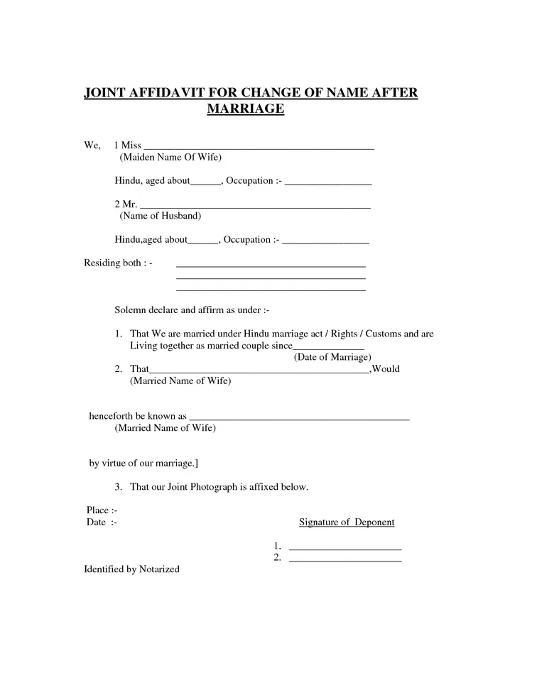 Marriage affidavit template free printable documents