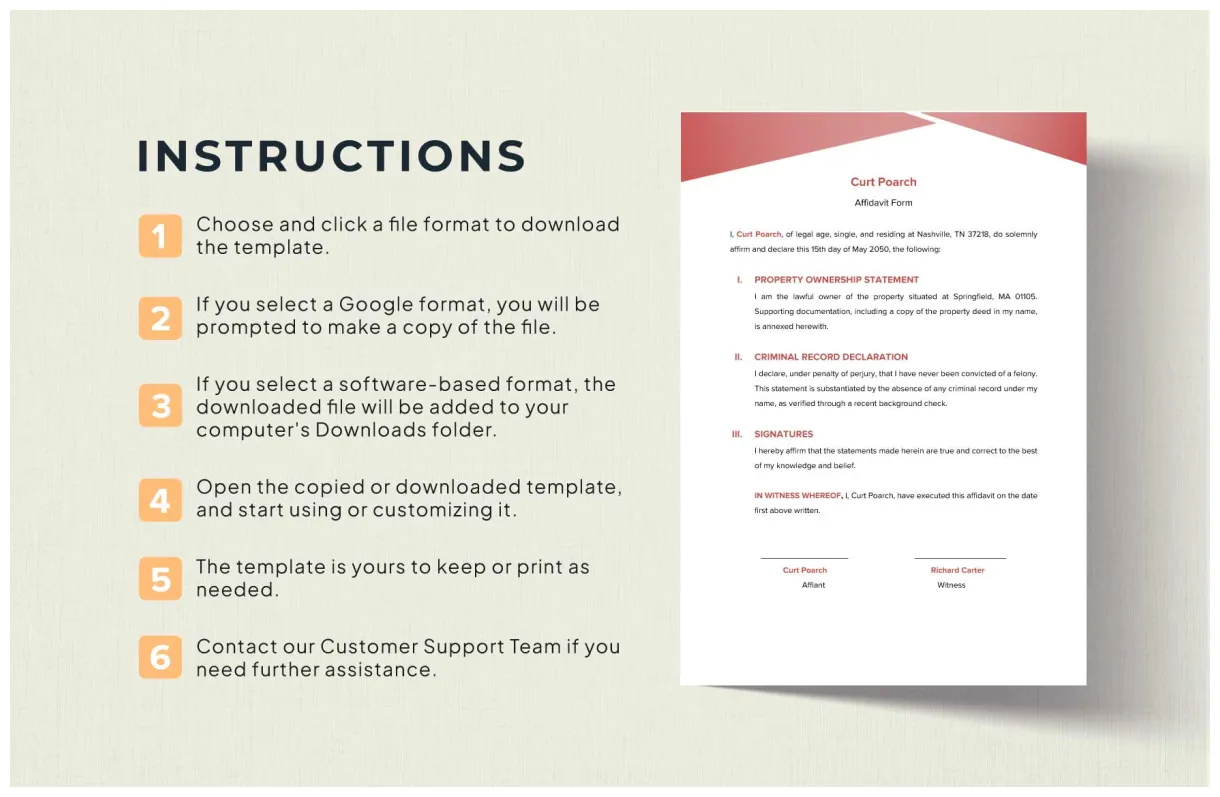 Sample affidavit form template in word, pdf, google docs download printable coloring page
