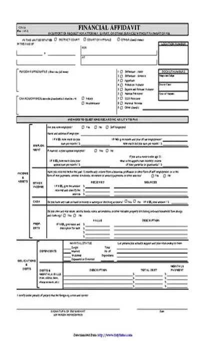 Financial affidavit
