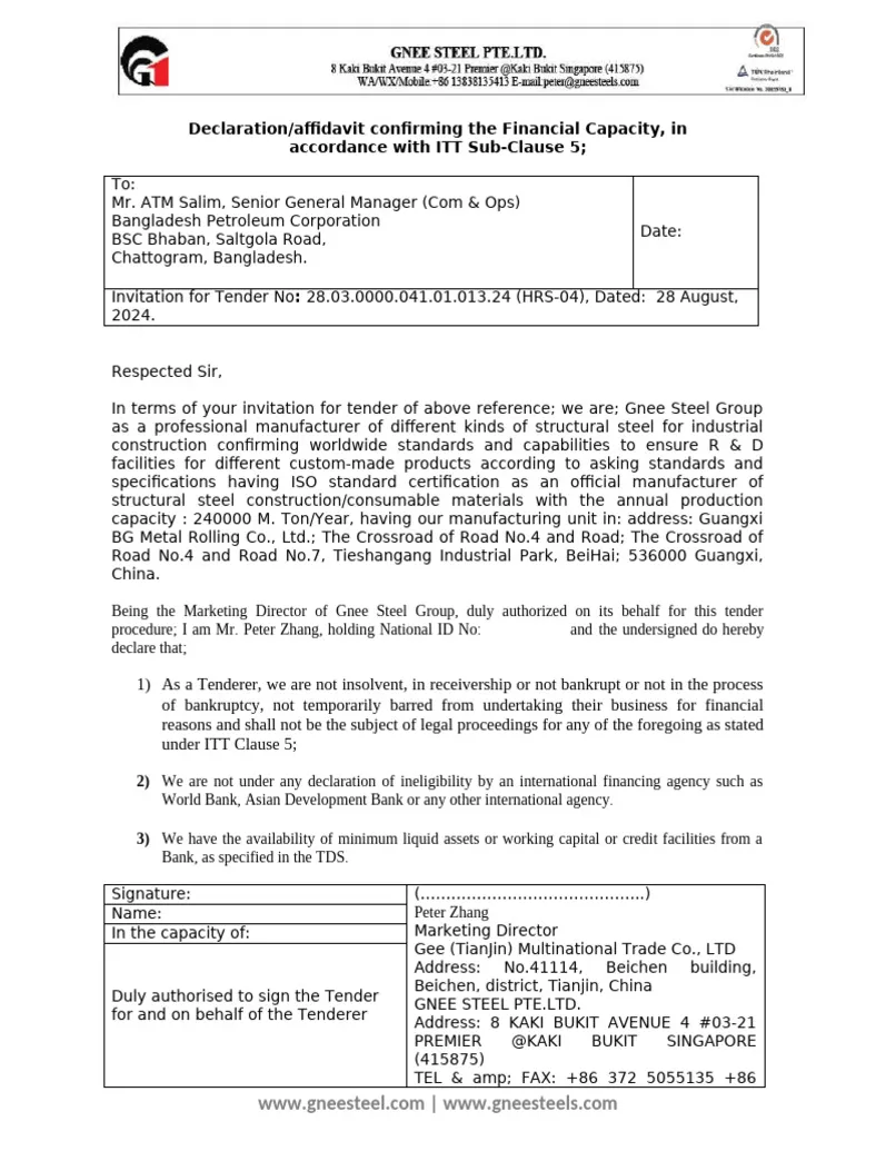 Affidavit of financial capacity pdf