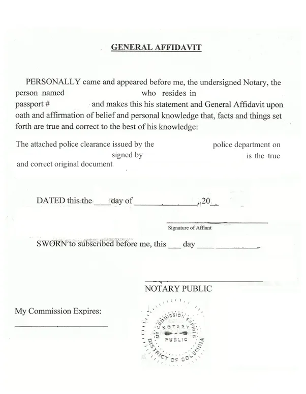 Notarized free printable documents