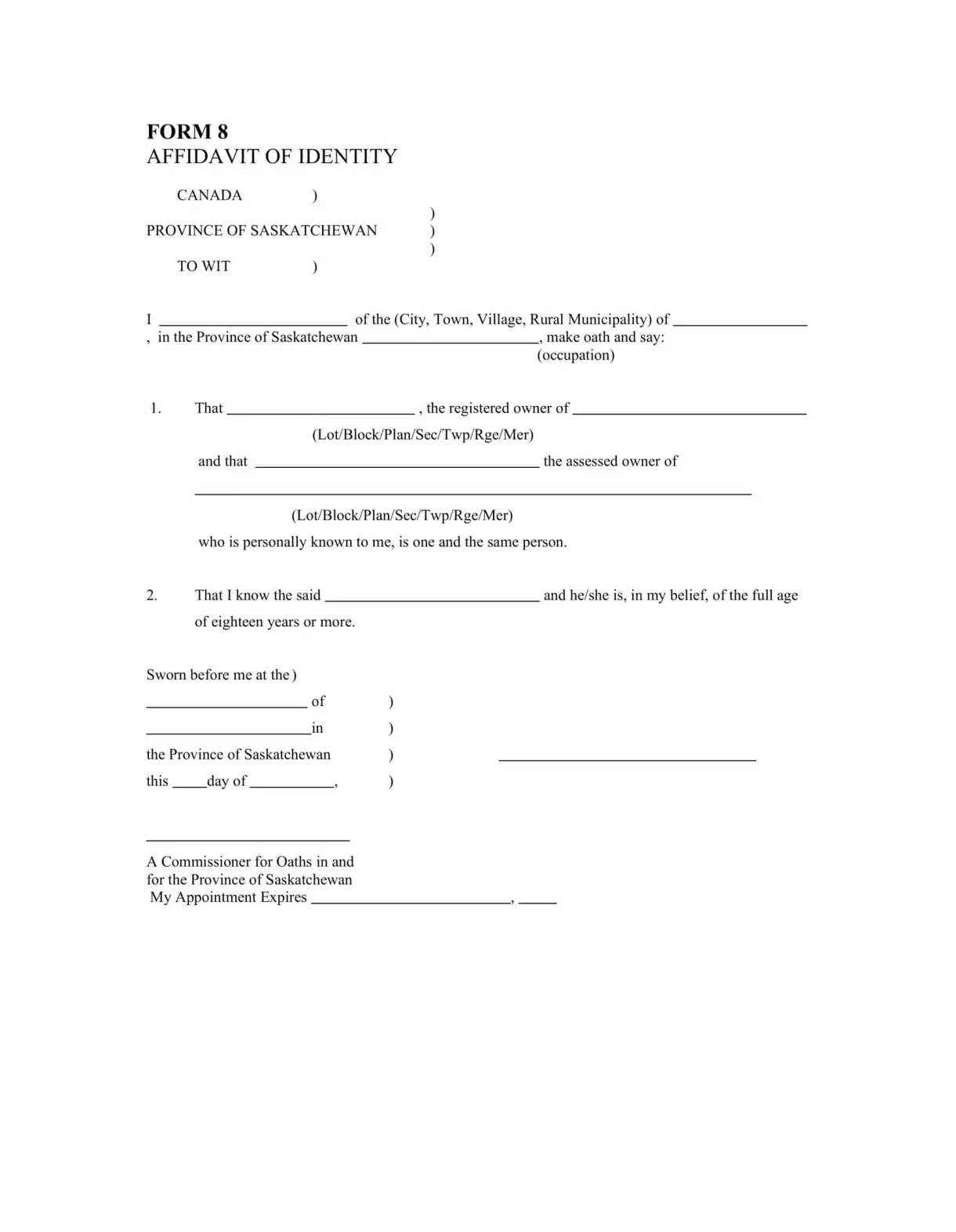 Free Printable Affidavit Of Identity Form Templates [PDF]
