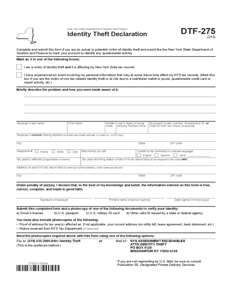 Affidavit Identity Theft Forms - AffidavitForm.net