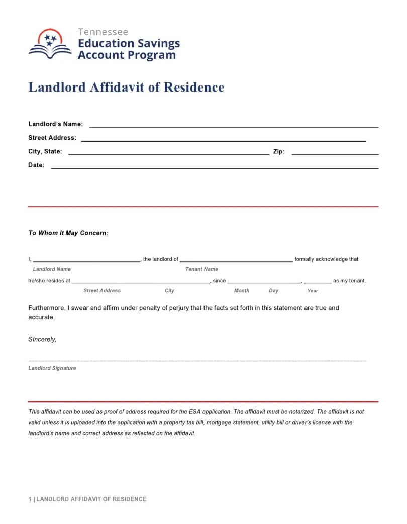 40 free affidavits of residence affidavit of address samples