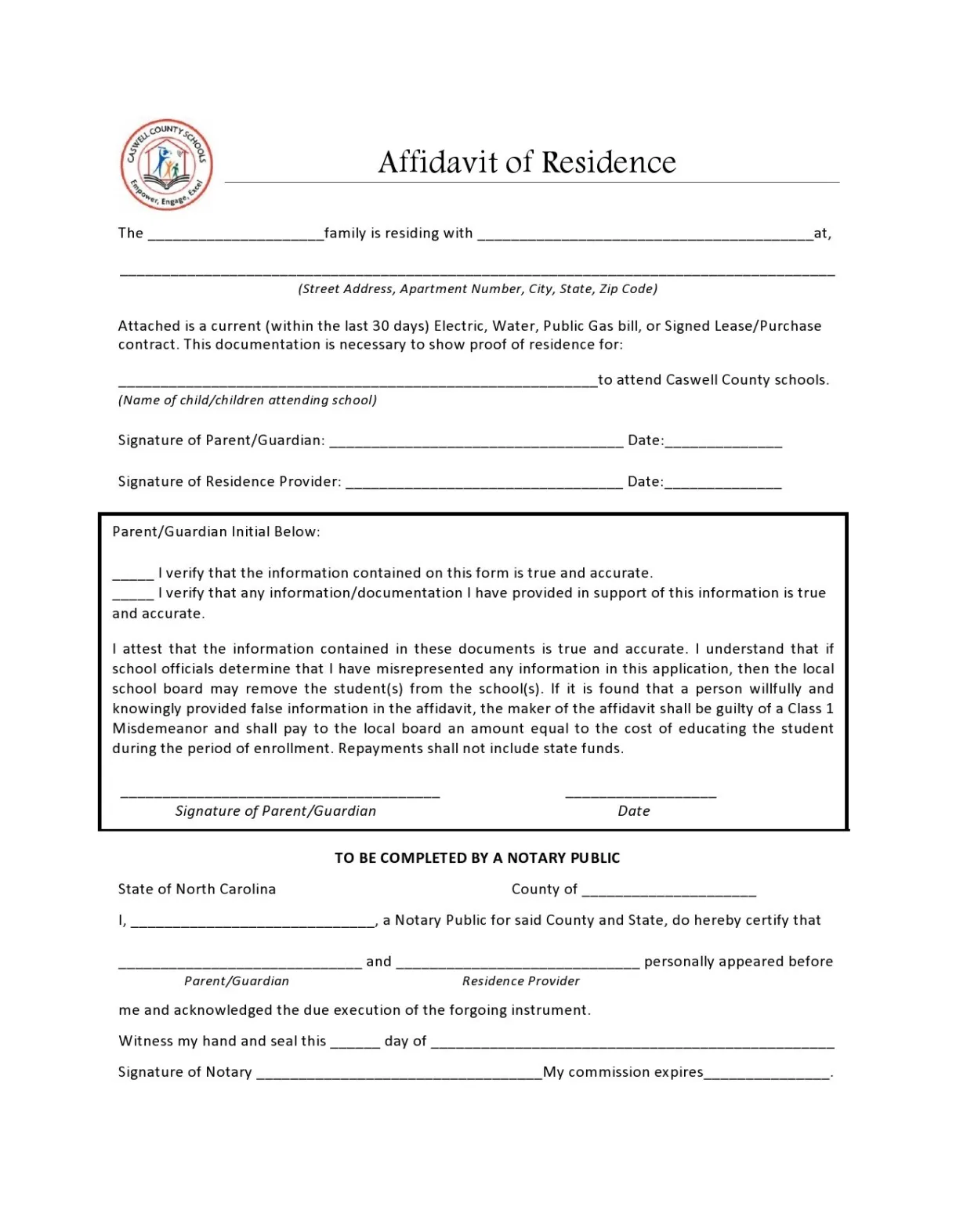 40 free affidavits of residence affidavit of address samples