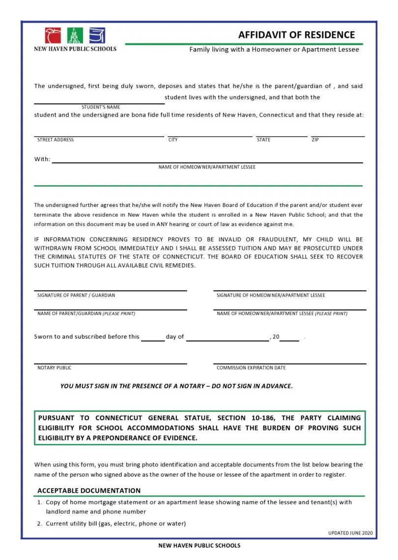 40 free affidavits of residence affidavit of address samples